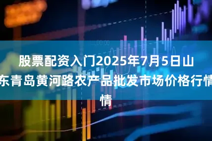 股票配资入门2025年7月5日山东青岛黄河路农产品批发市场价格行情